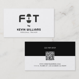 Minimalistic Black and White Fitness Trainer Business Card