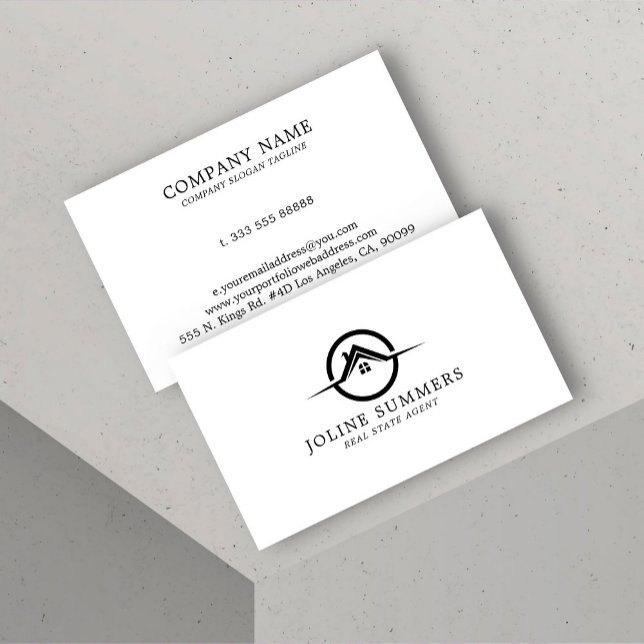 Minimalistic Black And White Real Estate Agent Appointment Card (Creator Uploaded)