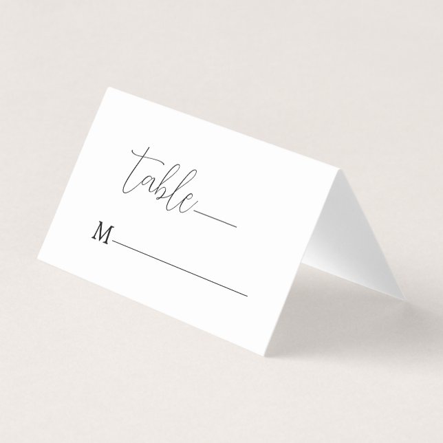 Minimalistic Black Calligraphy On White Business Card (Front)