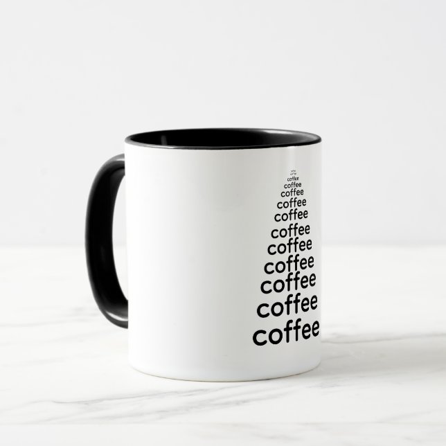 Minimalistic Black Coffee Tree Mug (Front Left)