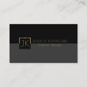 Minimalistic Black Grey & Interior Design Business Card
