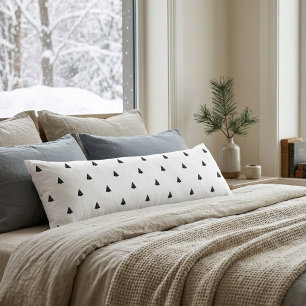 Minimalistic black pine trees cozy Christmas Body Cushion