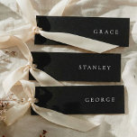 Minimalistic Black Wedding Name Tag Place Cards<br><div class="desc">Please note: these place cards do need to be trimmed by hand at home! There are cut lines on the back to help you cut the place cards evenly. Cards will not come pre-trimmed!</div>