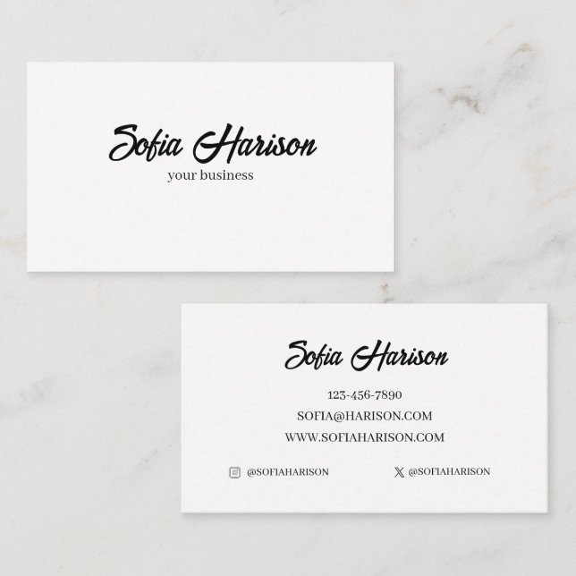 Minimalistic Black & white business card           (Front/Back)