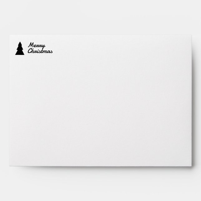 Minimalistic Black & White Christmas Tree Pattern Envelope (Front)