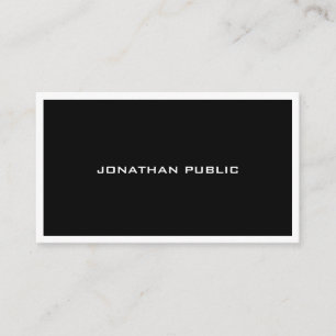 Minimalistic Black White Modern Elegant Plain Top Business Card