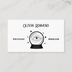 Minimalistic Black White Mystical Psychic Medium  Business Card
