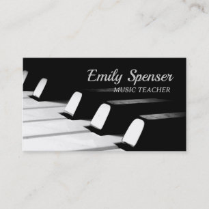 Minimalistic Black & White Piano Key Business Card