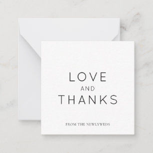 Minimalistic Black White Wedding Thank You Square Card