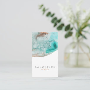 Minimalistic   Blue   Aqua   Watercolor Business Card