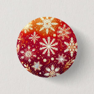 Minimalistic blue Snowflake magnet  3 Cm Round Badge
