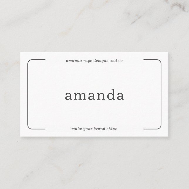 Minimalistic Branding Interior Designer Business Card (Front)