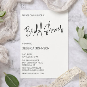 Minimalistic Bridal Shower Simple Invitation