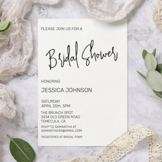 Minimalistic Bridal Shower Simple  Invitation (Creator Uploaded)