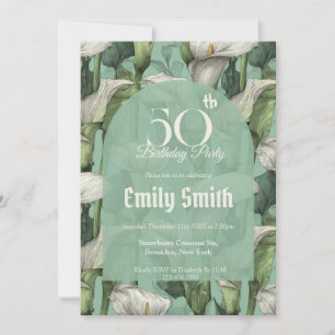 Minimalistic Call Lilies Charm Happy Birthday Invitation