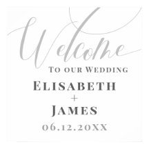 Minimalistic Calligraphy Modern Welcome Wedding