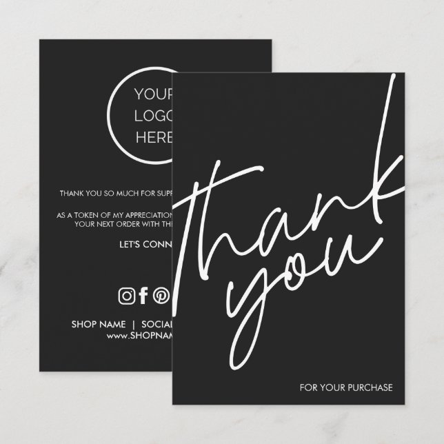 Minimalistic Cards Small Business Thank You Cards (Front/Back)