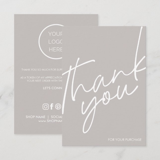 Minimalistic Cards Small Business Thank You Cards (Front/Back)