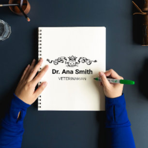 Minimalistic cat veterinary profession business notebook