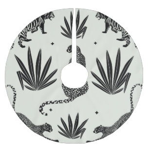 Minimalistic Cheetah Illustration Vintage Brushed Polyester Tree Skirt