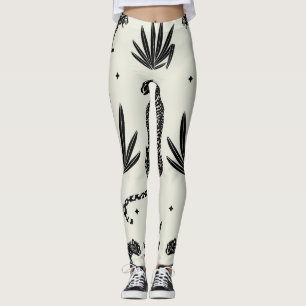 Minimalistic Cheetah Illustration Vintage Leggings