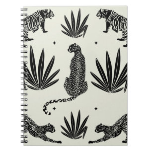 Minimalistic Cheetah Illustration Vintage Notebook
