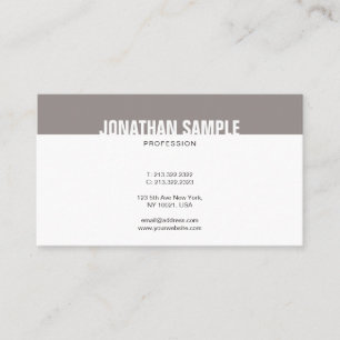 Minimalistic Chic Design Brown White Plain Trendy Business Card