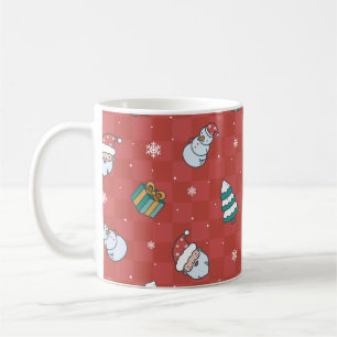 Minimalistic christmas red pattern coffee mug