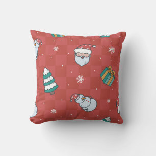 Minimalistic christmas red pattern cushion