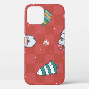 Minimalistic Christmas: Red Seamless Design. iPhone 12 Case