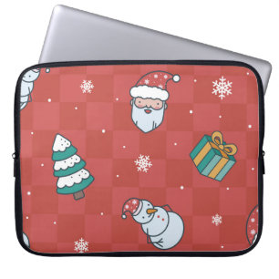 Minimalistic Christmas: Red Seamless Design. Laptop Sleeve