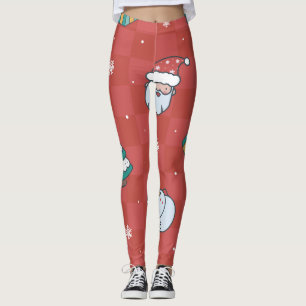 Minimalistic Christmas: Red Seamless Design. Leggings