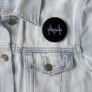 Minimalistic circle modern monogram initial name 6 cm round badge