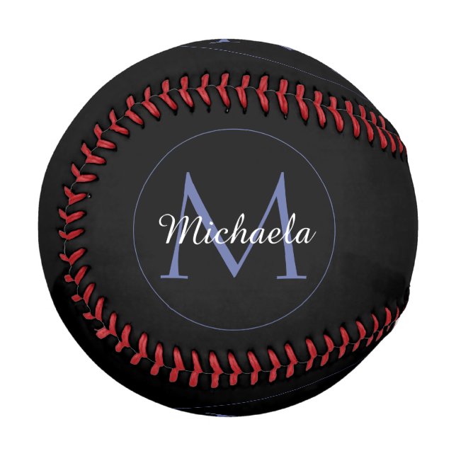 Minimalistic circle modern monogram initial name baseball (Front Left)