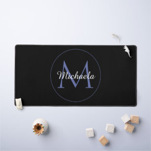 Minimalistic circle modern monogram initial name desk mat