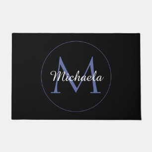 Minimalistic circle modern monogram initial name doormat