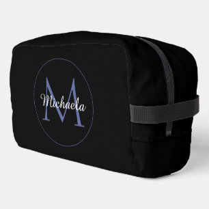 Minimalistic circle modern monogram initial name dopp kit