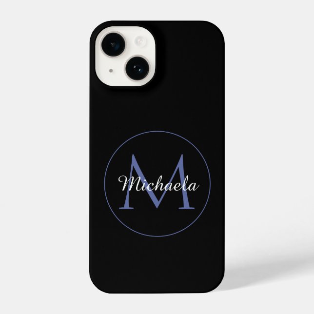 Minimalistic circle modern monogram initial name iPhone case (Back)
