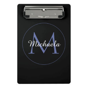 Minimalistic circle modern monogram initial name mini clipboard