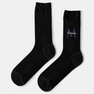 Minimalistic circle modern monogram initial name socks