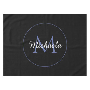 Minimalistic circle modern monogram initial name tablecloth