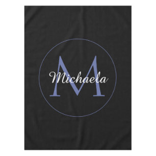 Minimalistic circle modern monogram initial name tablecloth