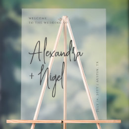 Minimalistic Clear Classy Wedding Welcome Acrylic Sign