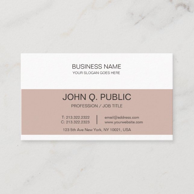 Minimalistic Company Elegant Harmonic Colours Plai Business Card (Front)