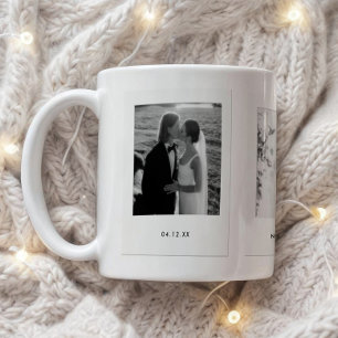 Minimalistic Couple 3 Polaroid Photos Wedding Coffee Mug