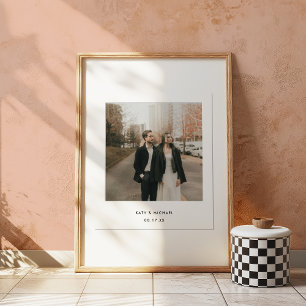 Minimalistic Couple Polaroid Photo w/ Names Poster