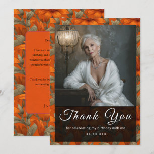 Minimalistic Custom Lilies Floral Romantic Party Thank You Card