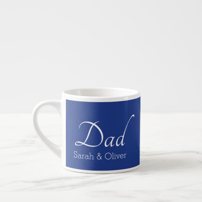 Minimalistic 'Dad' with Child’s Names - Gift -  Espresso Cup (Left)