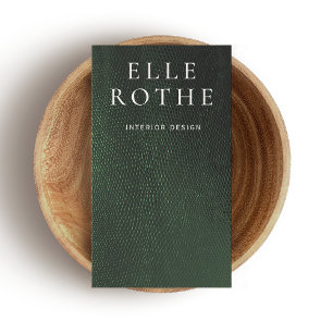 Minimalistic Dark Green Lizard Skin Designer Business Card