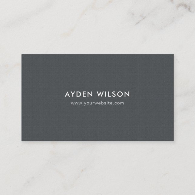 Minimalistic Dark Grey Black Professional Business Card (Front)